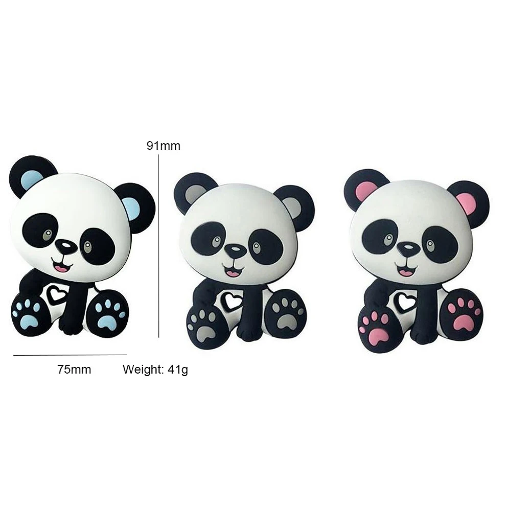 

Panda Silicone Baby Teether,Rodent Pacifier,Food Grade Animals,Necklace Pendants DIY Teething Toy Gift,For Teeth Grow,Chewing