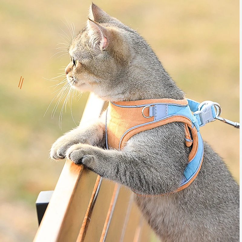 

Светоотражающий Поводок для кошек, мягкая Регулируемая нагрудная жилетка для щенков, котят, маленьких собак, аксессуары для прогулок