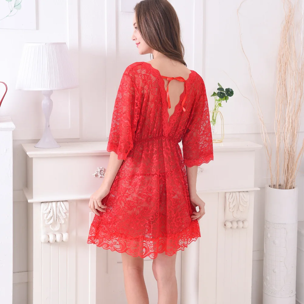 Сексуальное Кружевное Ночное платье женская пижама одежда для сна женское белье