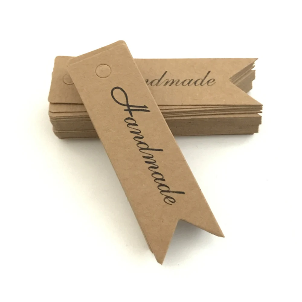 

100Pcs Thank You Handmade Craft Paper Label Wedding Gift Tags High Quality