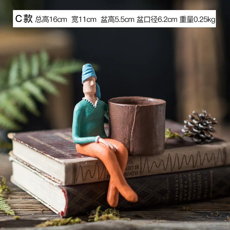 Мультяшный персонаж керамический цветочный горшок суккуленты абстрактное