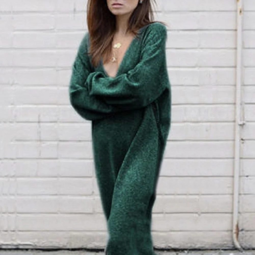 Модный повседневный женский сарафан одежда однотонного цвета с v образным