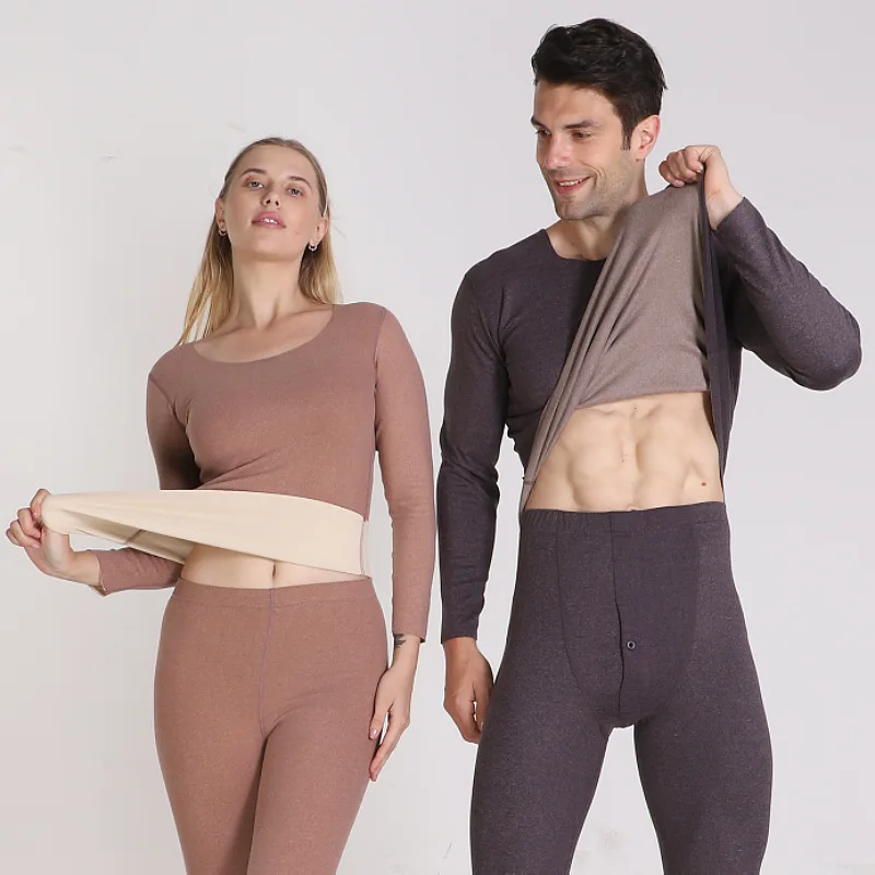 

DE double-sided velvet couples grinding thermal underwear MAO suit speed hot cationic long Johns thermal underwear suits