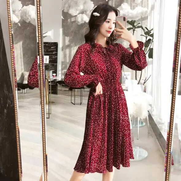 2020 новые весенние женские плиссированные шифоновые платья с цветочным принтом в