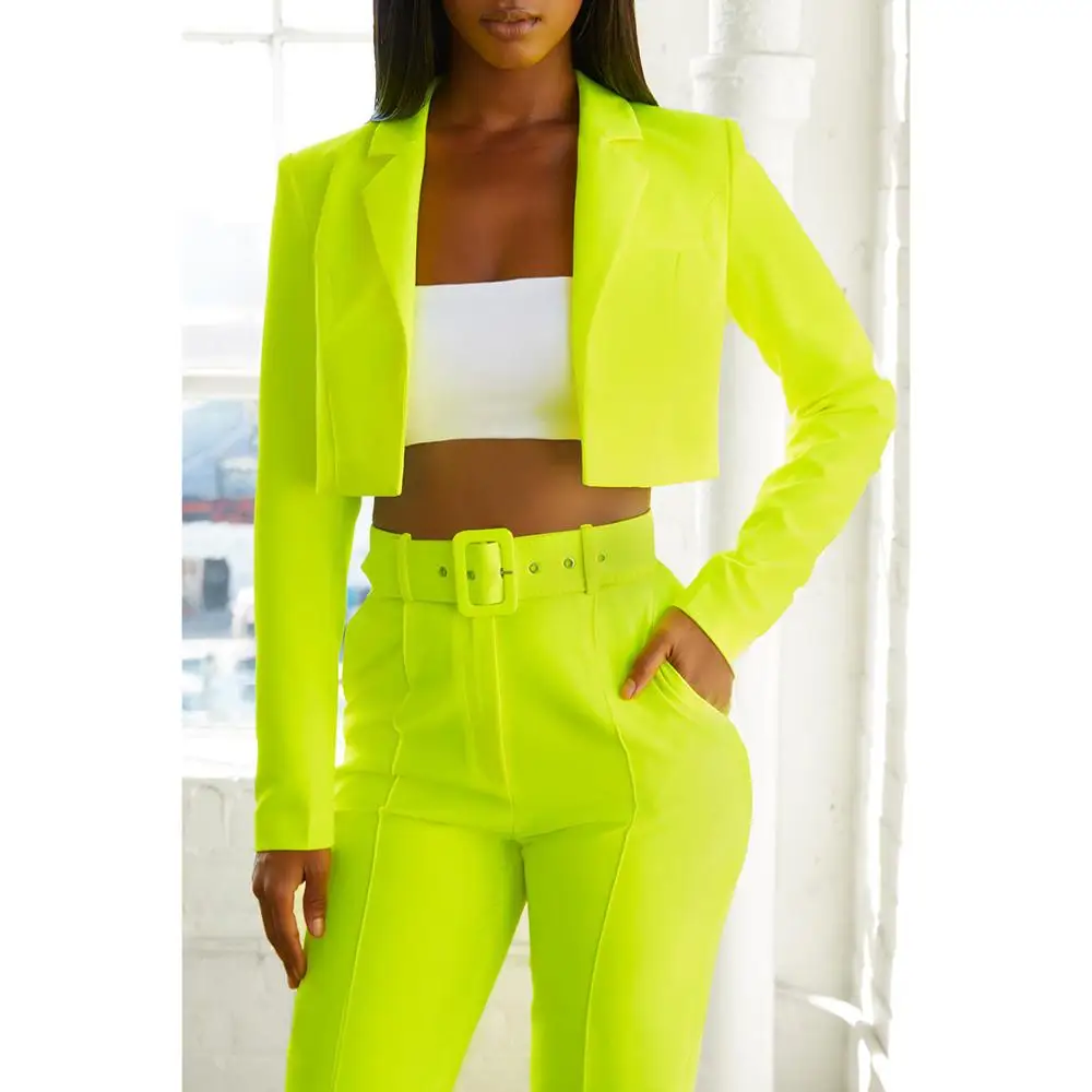 Осень 2019 повседневные блейзеры Женский офисный костюм куртка с длинными