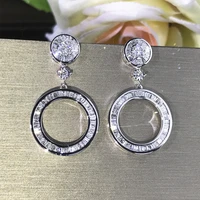2022 sparkling circle earrings the best quality womens fine jewelry with 100 925 sterling silver high carbon diamonds jewelry