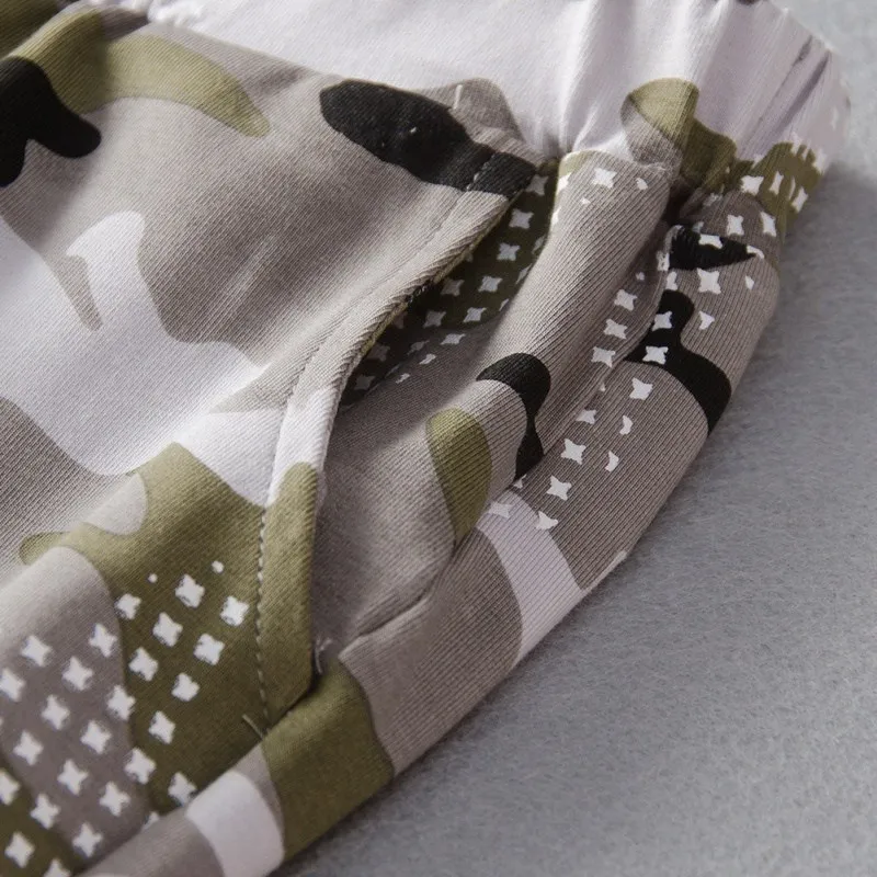 

Children Leisure Sportswear Set 2Pcs Letter Print Long-Sleeved Sweatshirt Camouflage Trousers Pants Outfits