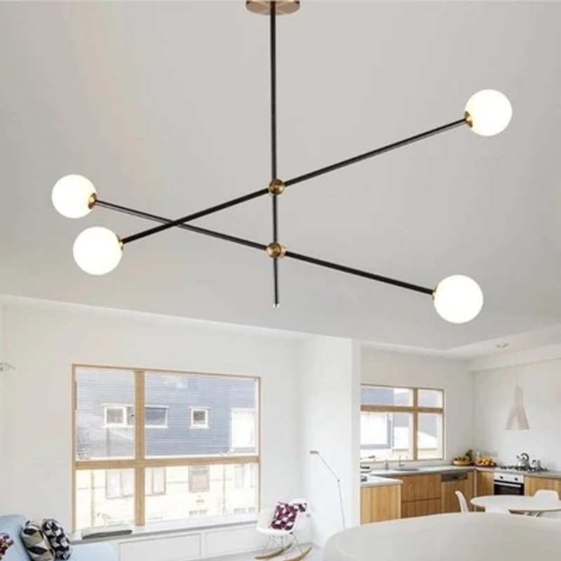Post современная люстра филиал светильник Гостиная зал гладить Modo Стекло мяч с
