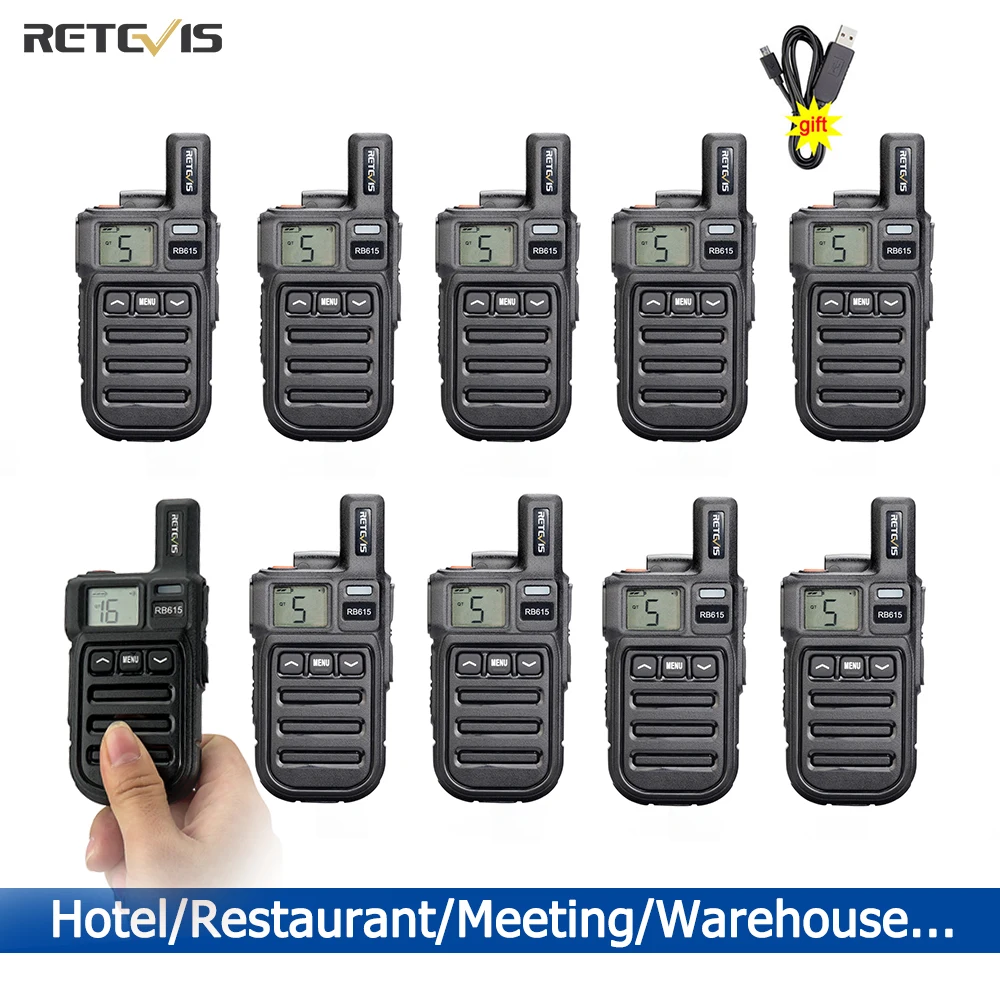 10 шт. дешевая мини рация Retevis RB615 PMR 446 Удобная с двухсторонним радио портативное