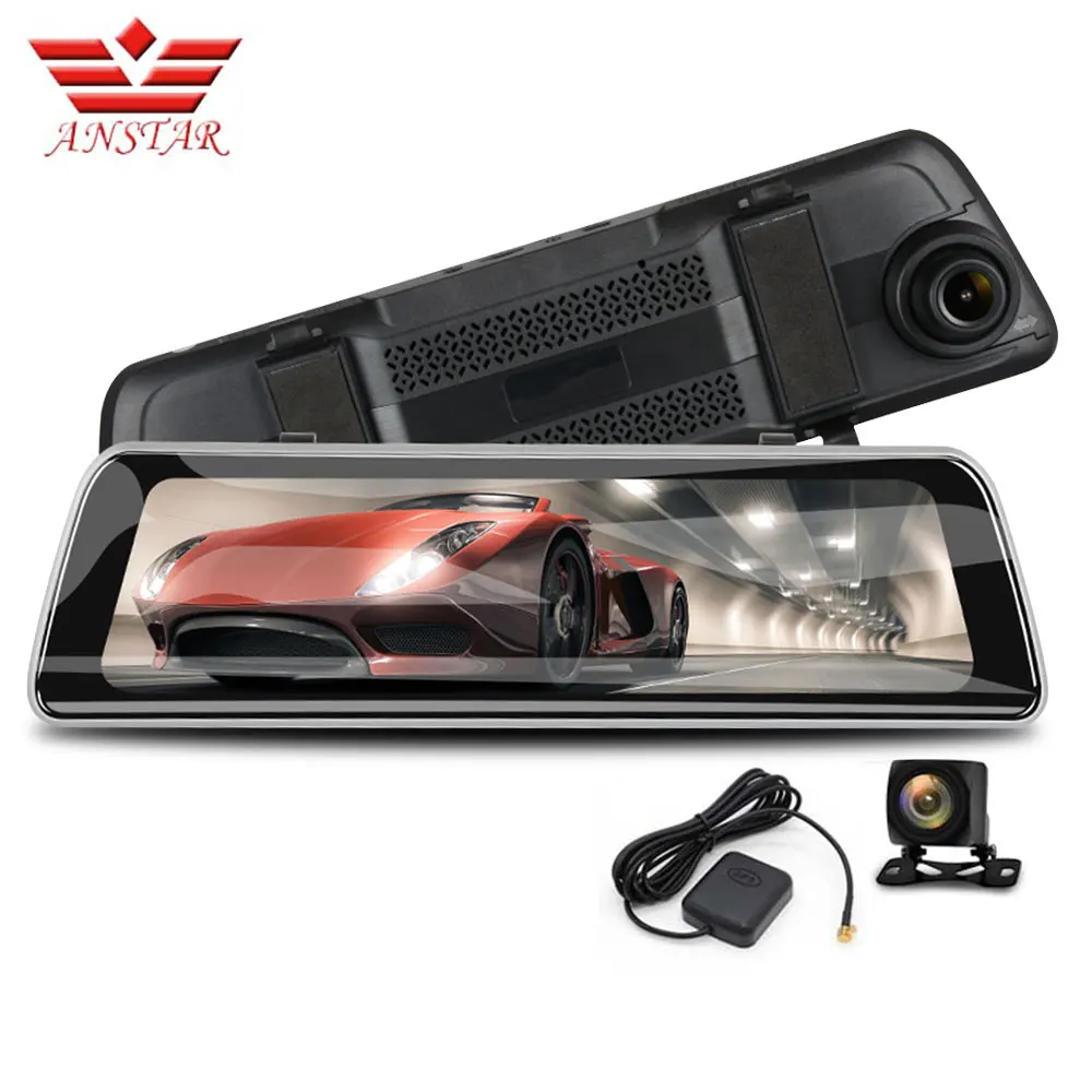 ANSTAR 10 дюймовые автомобильные видеорегистраторы зеркало заднего вида на Android HD 1080P Dash Cam супер ночное видение зеркало заднего вида камера Автомобильный регистратор DVR
