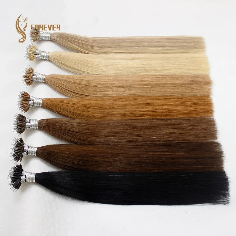 Накладные волосы Forever Pro 1 г/локон 18 дюймов настоящие накладные Remy Nano блонд