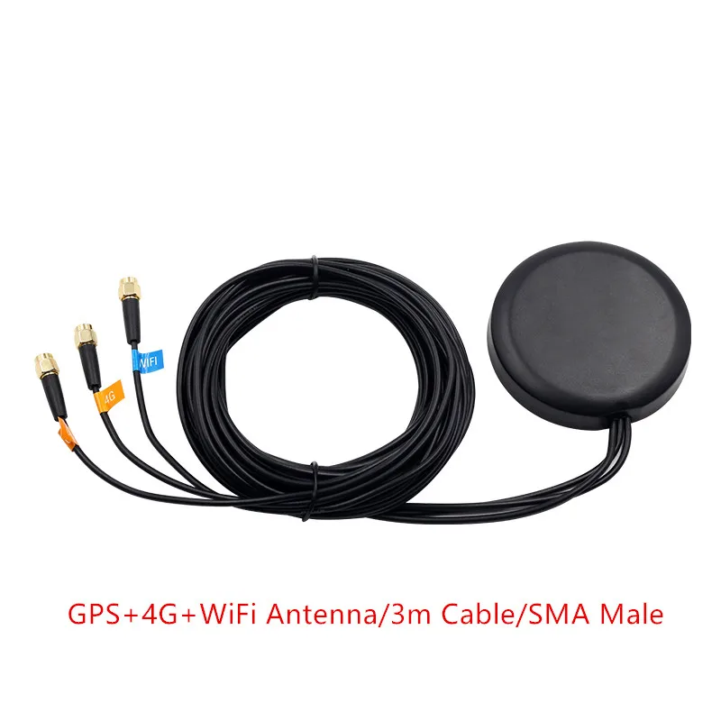 

GPS + 4G + WiFi Combination Antenna 3m cable sma male Outdoor Waterproof Full Frequency Satellite Positioning Car Navigation