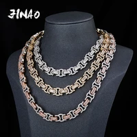 jinao high quality iced out cubic zirconia stones necklace hip hop jewelry jewelry gold silver color for woman men gift