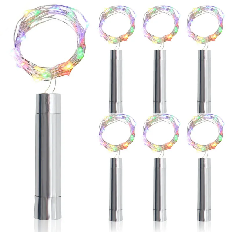 20 светодиодный s гирлянды серебристый светильники в форме винных бутылок Батарея