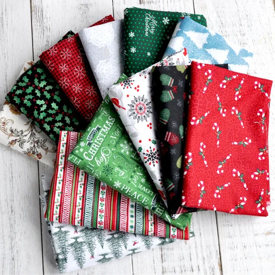 

Рождественская мультяшная печать, 100% хлопчатобумажная саржевая ткань, Квилтинг, текстиль, хлопчатобумажная ткань ручной работы «сделай сам» для шитья, ткань для детской одежды