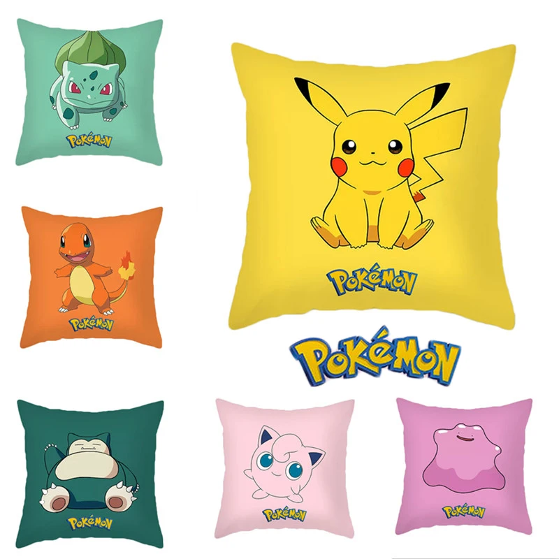 45x45cm Pokemon Cushion cover Pikachu pillowcase Colorful car Cartoon pillow case Interior home decoration | Дом и сад