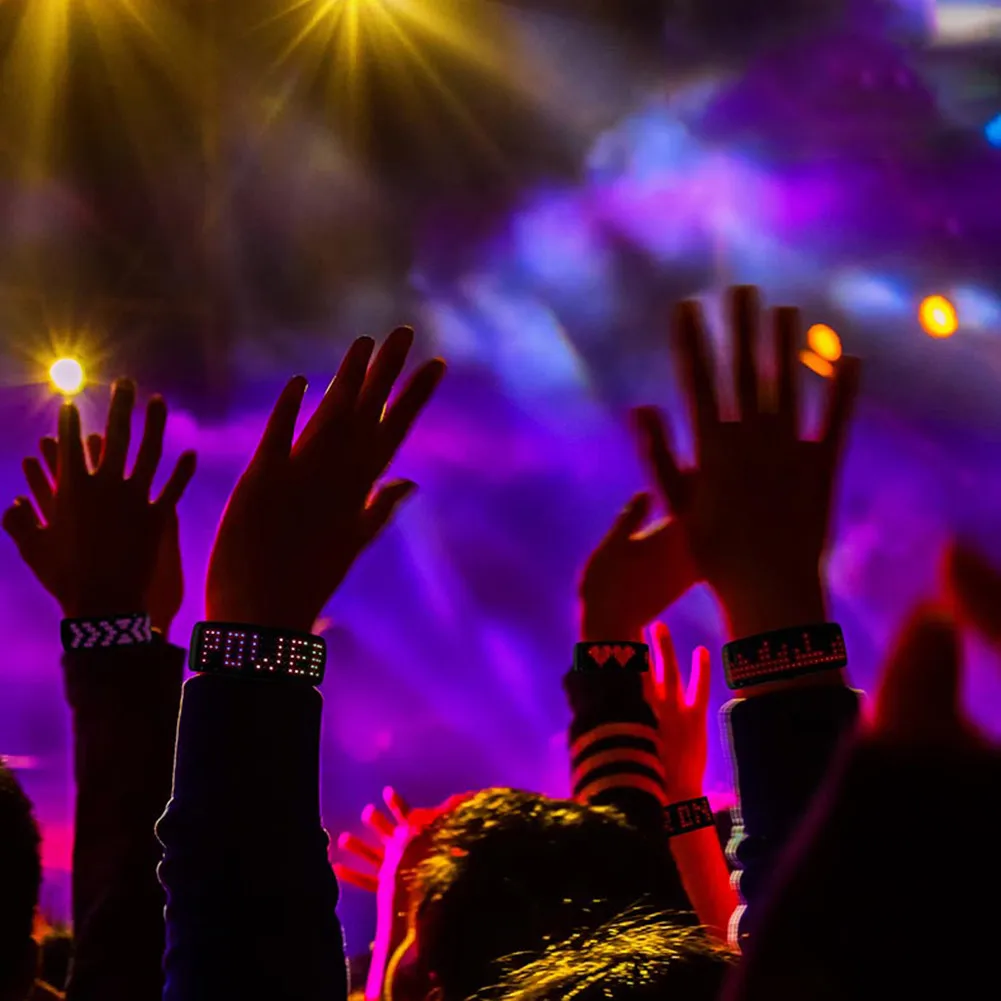 Светодиодный браслет светящийся светильник на запястье с дисплеем для фестиваля