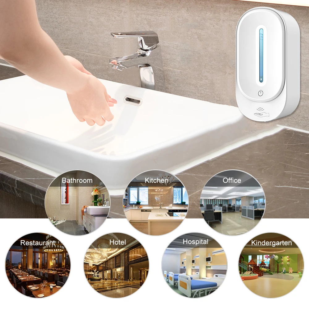 

Intelligent Automatic Liquid Gel Spray Soap Dispenser Induction Foaming Hand Washing Device for Kitchen Bathroom 350Ml No Touch