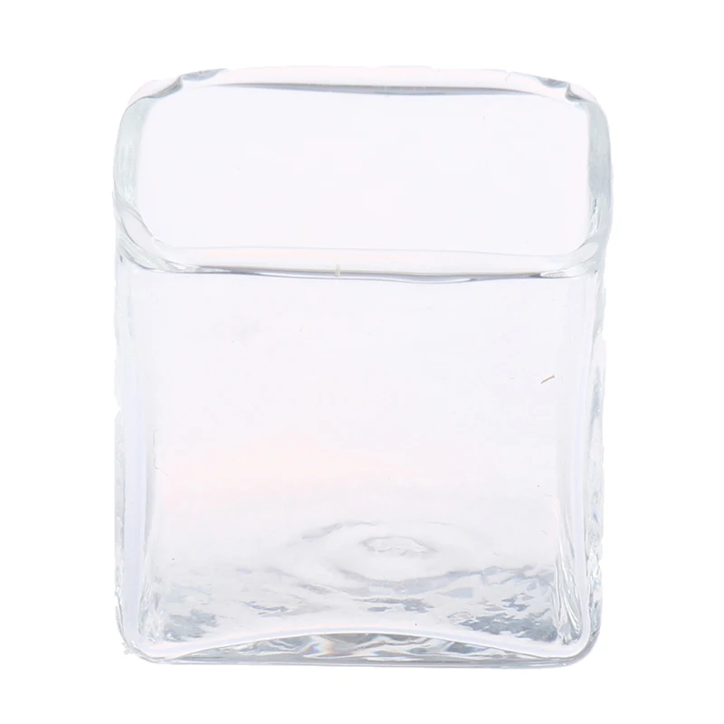 

1pcs Dollhouse Miniature Clear Square Glass Pot Storage Jar Model Accessories Decorative Miniature 20*20mm
