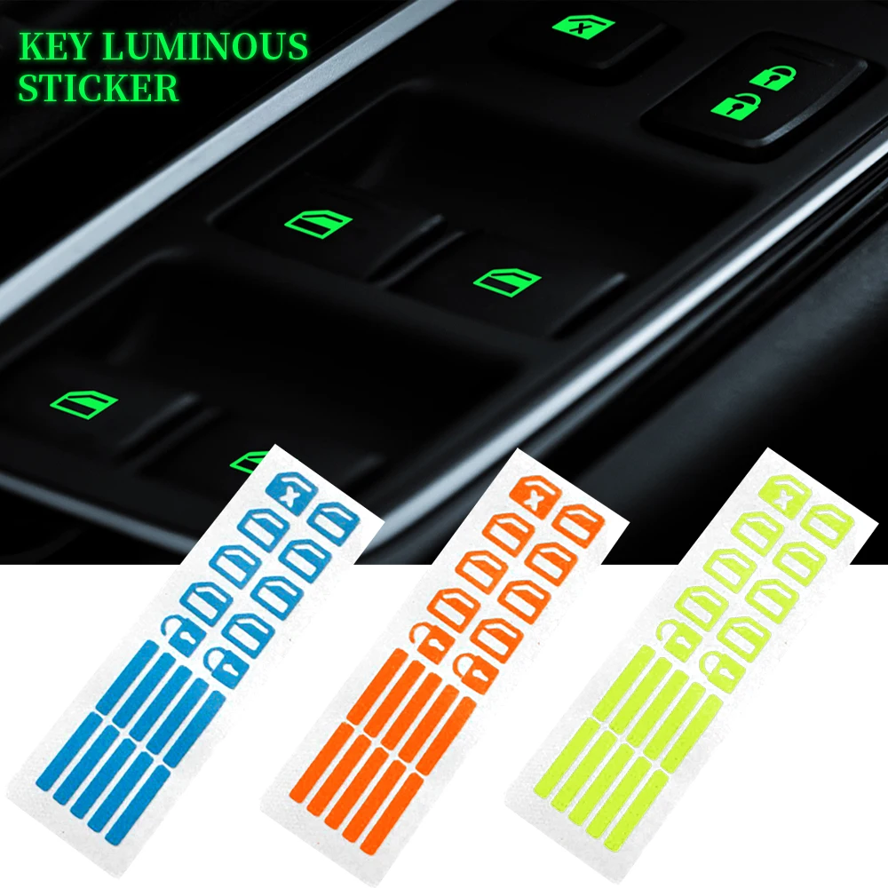 

1Pcs Car Styling Car Door Window Lift Window Button Sticker Luminous Car Sticker For Nissan Toyota Honda Ford Hyundai Chevrolet