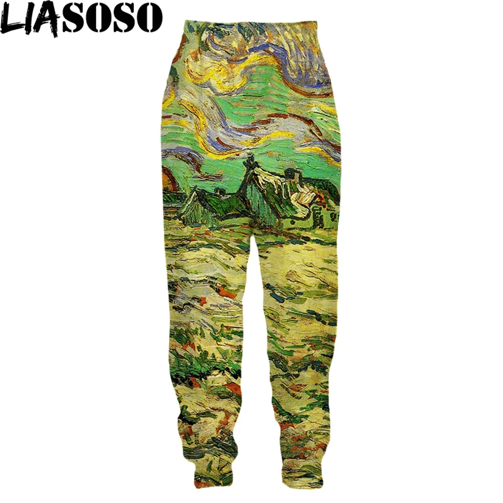 Брюки мужские/женские с 3D-принтом Ван Гога и принтом | Мужская одежда