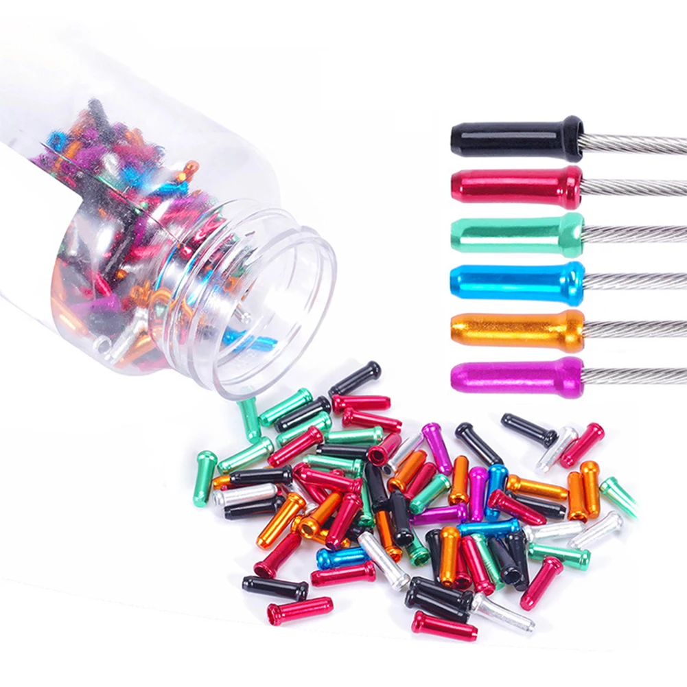 

50Pcs Aluminum Bicycle Bike Brake Shifter Derailleur Inner Cable Wire End Caps Bicycle Exterior Accessories