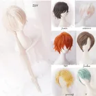 Парик для косплея Мистик-мессенджер, термостойкий из 707 синтетических волос, короткий, красный, оранжевый, с V-образным вырезом, с шапочкой