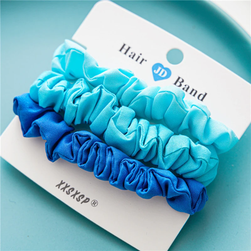 

3Pcs/Set Solid Color Elastic Rubber Bands Hair Rings Silky Hair Scrunchies Set Ponytail Holders Hair Ties Hair Accessories