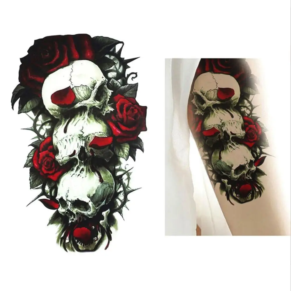 Женские водостойкие наклейки для татуировок цветные животные акварельная