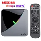 ТВ-приставка A95X F3 Air Smart TV Box, Android 9,0, RGB-подсветка, Amlogic S905X3, USB3.0, 1080P, H.265, 4K, 60fps, 5G, Wi-Fi, Google Player, Youtube, 8K