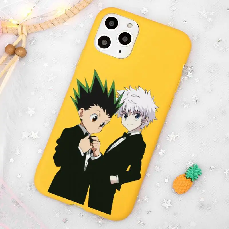 

Hunter X hunter cute anime design Phone Case Candy Color Yellow for iPhone 11 12 pro XS MAX 8 7 6 6S Plus X 5S SE 2020 XR
