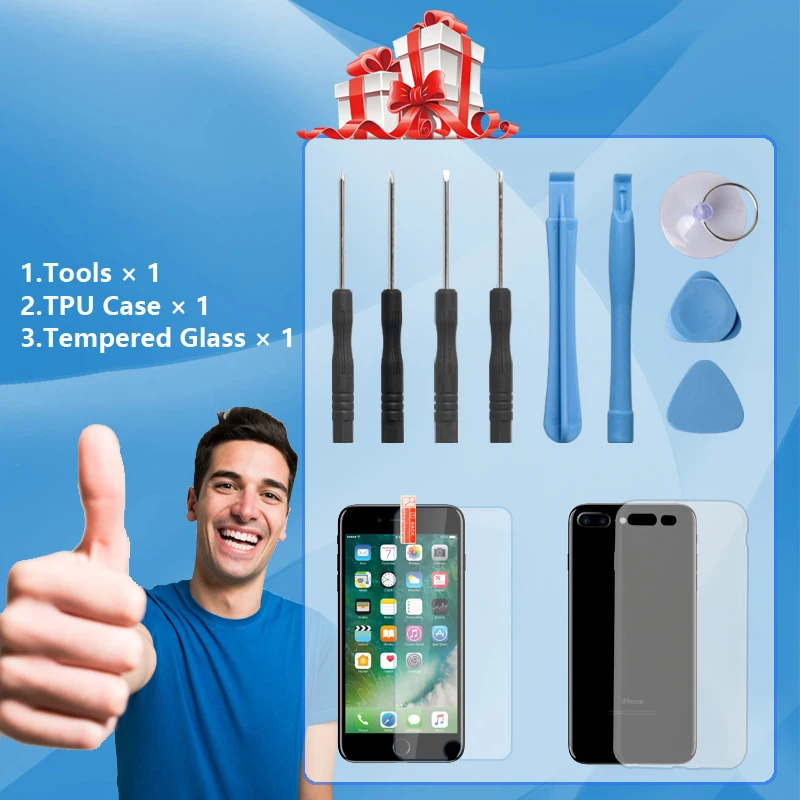 Сенсорный дисплей для iPhone 5 6/C/S/SE/Plus в рамке комплекте инструменты и закаленное
