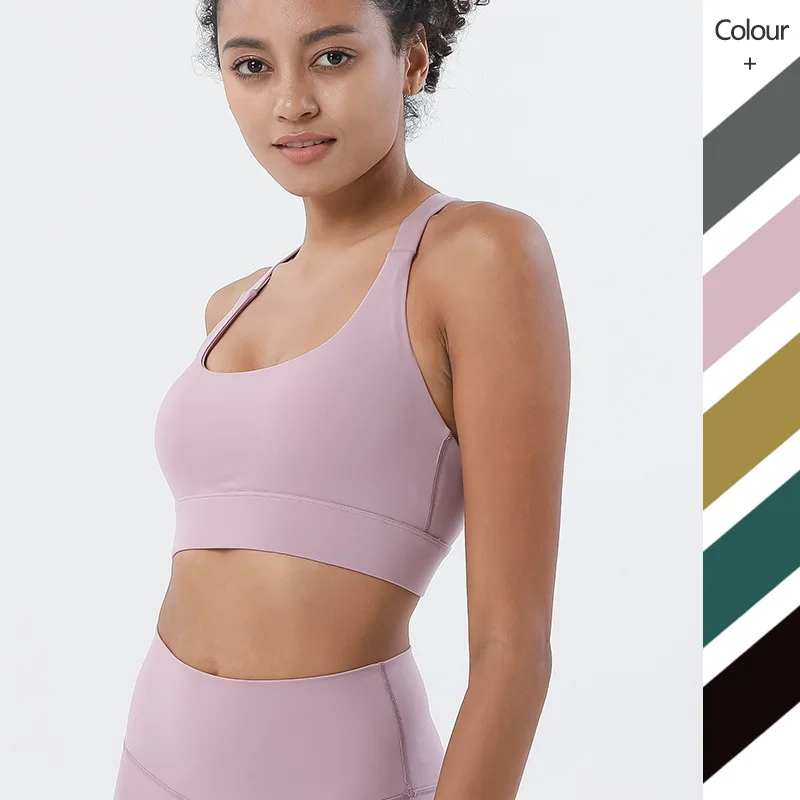 

Seamless Women Fitness Tops Buttery Soft Padded Sport Bra Shockproof Underwear Nude Running Active Wear Sports Yoga Bra