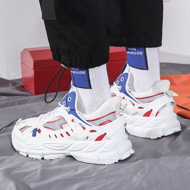 

White fashion Men's Casual Sneakers Autumn 2020 Breathable mesh running shoes Women Lace Up Comrfortable Vulcanized Shoes couple