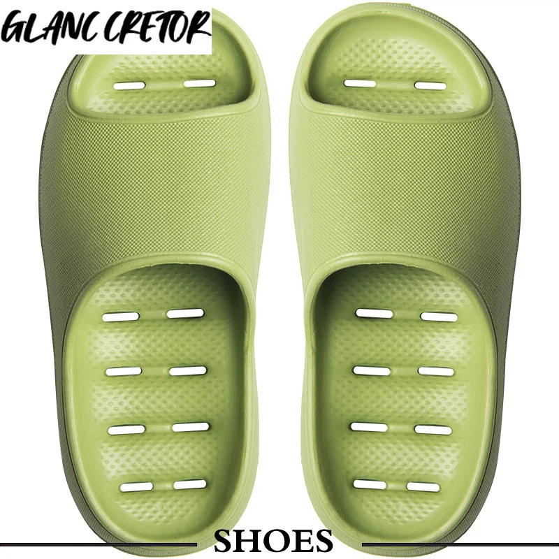

2021 New Slippers Women Non-slip Thick Bottom Summer Home Bathroom Slides Couples Indoor Female Flip Flops