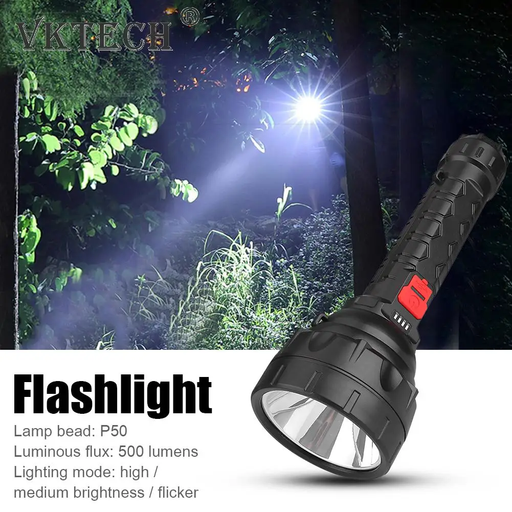 

P50 LED Flashlight 500LM USB Rechargeable Waterproof Outdoor Night Fishing Camping Hiking Lighting Lantern Portable Torch