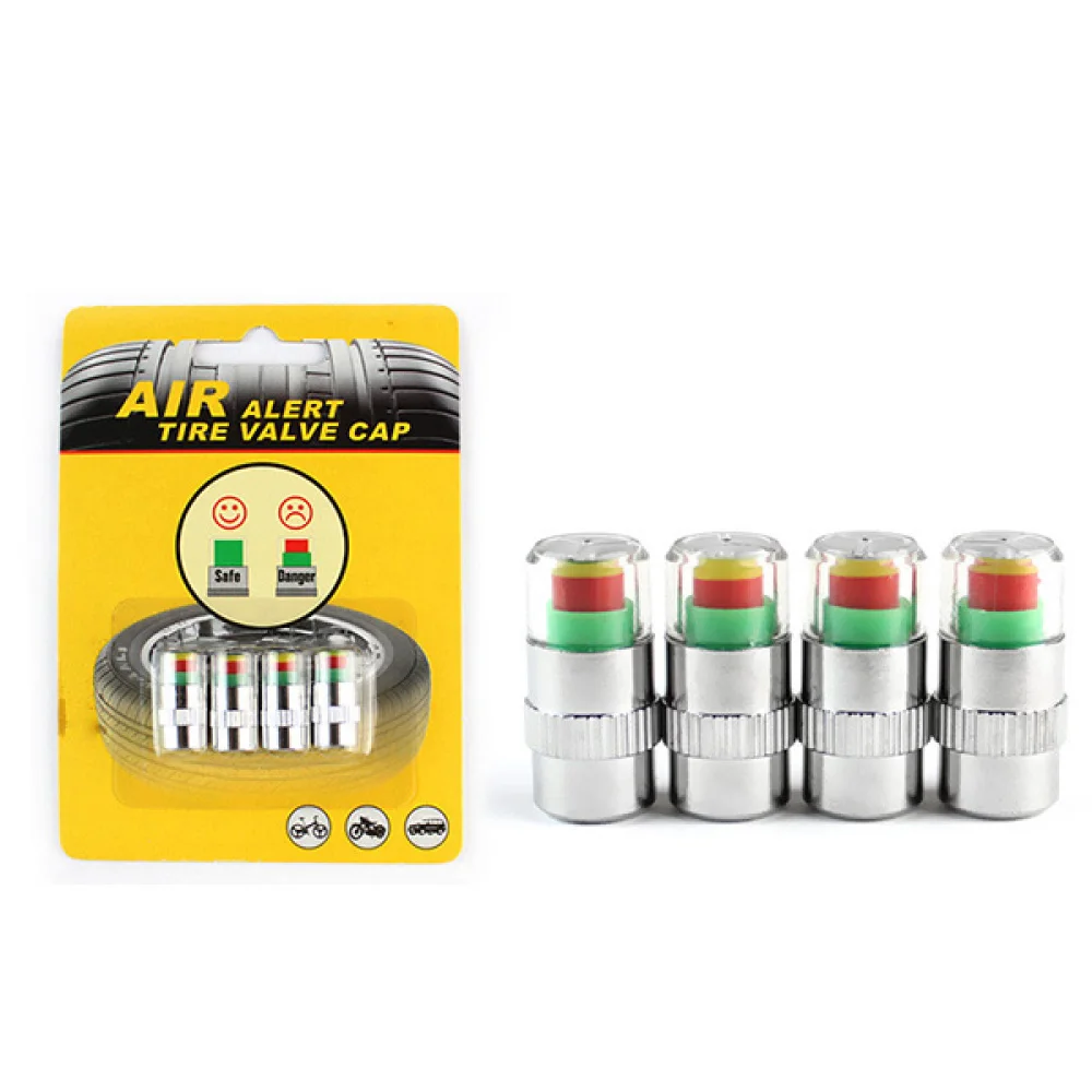 

4 Pcs Car Tire Pressure Monitor Stem Caps Sensor Indicator