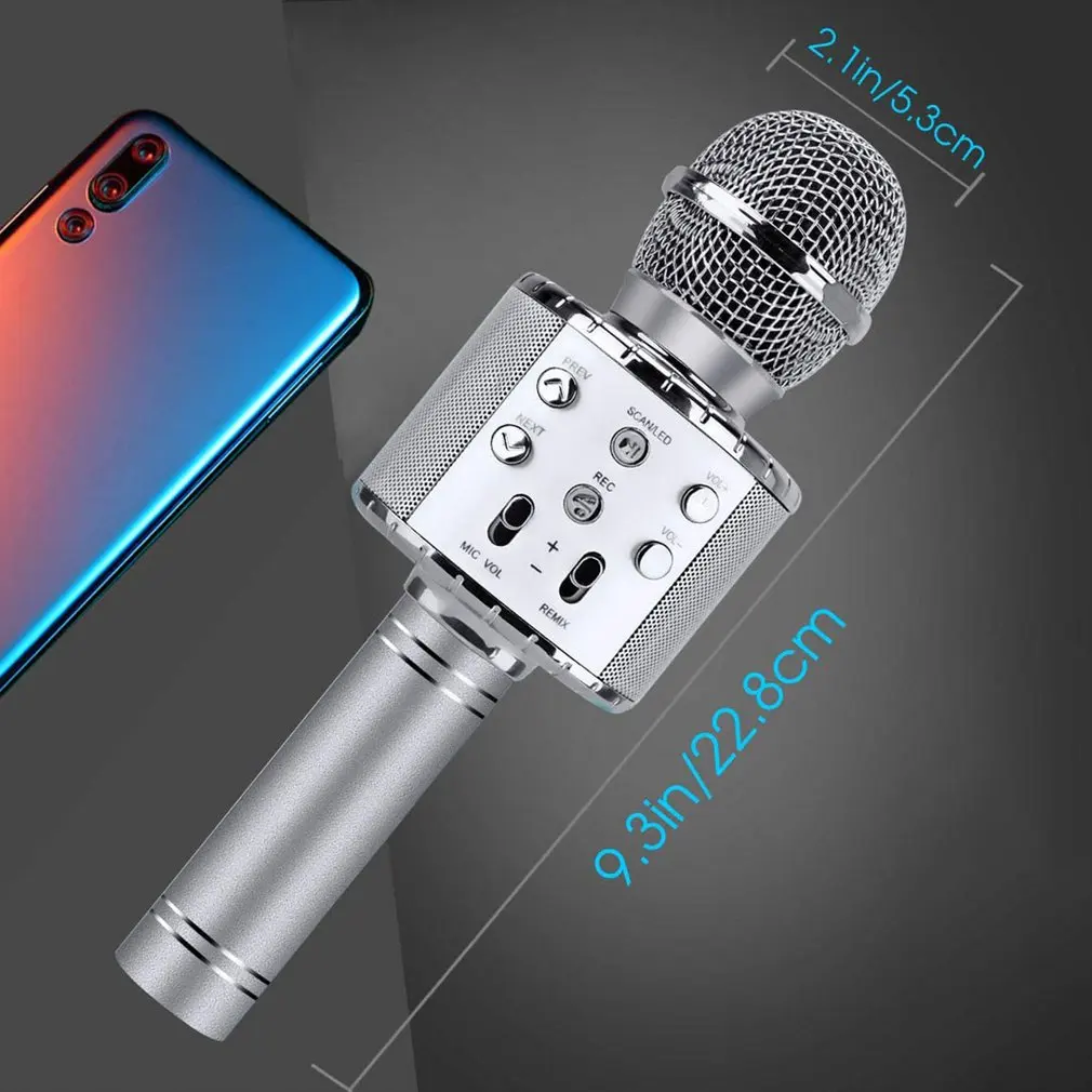 

KTV Wireless Karaoke Handheld Microphone USB Player Mic Speaker Portable Christmas Birtay Home Party Handheld Microfone