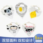 Детский треугольный шарф слюнявчик из чистого хлопка двухслойный слюнявчик на пуговицах для новорожденных детей пять пакетов для детей