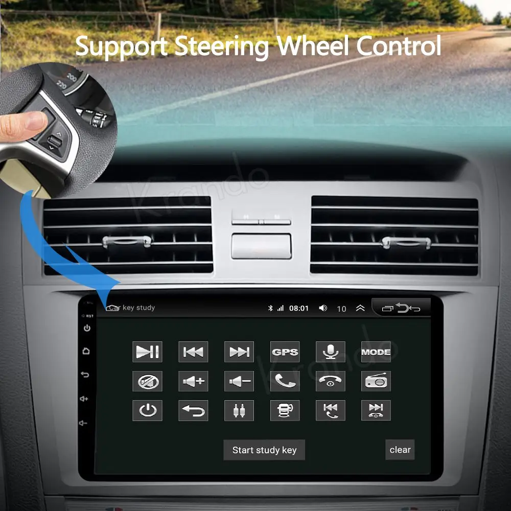 Krando Android 10.0 9&quot IPS Full Touch Car Multimedia Radio for TOYOTA CAMRY 2007-2011 Audio Gps Navigation Player Wifi Carplay |