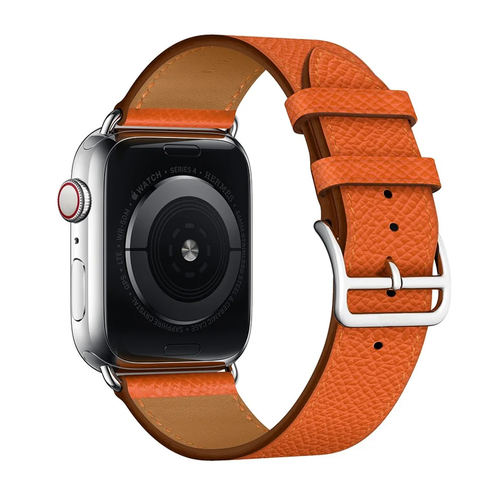 Ремешок кожаный для Apple watch band 4 5 44 мм 40 браслет из натуральной кожи iWatch 38 42 3 2 1