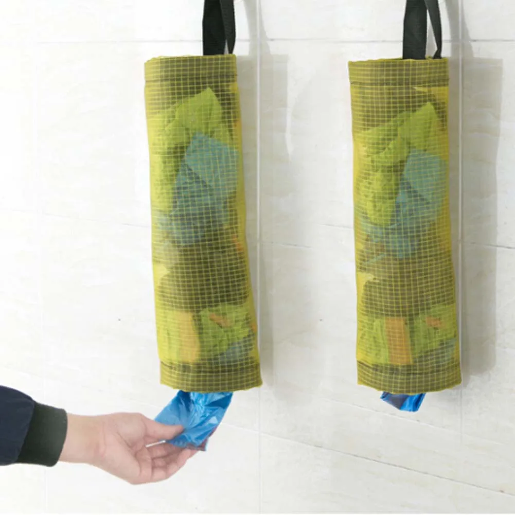

Home Grocery Bag Holder Wall Mount Storage Dispenser Plastic Storage Bag Kitchen Organizer Hanging Garbage Bag Storage