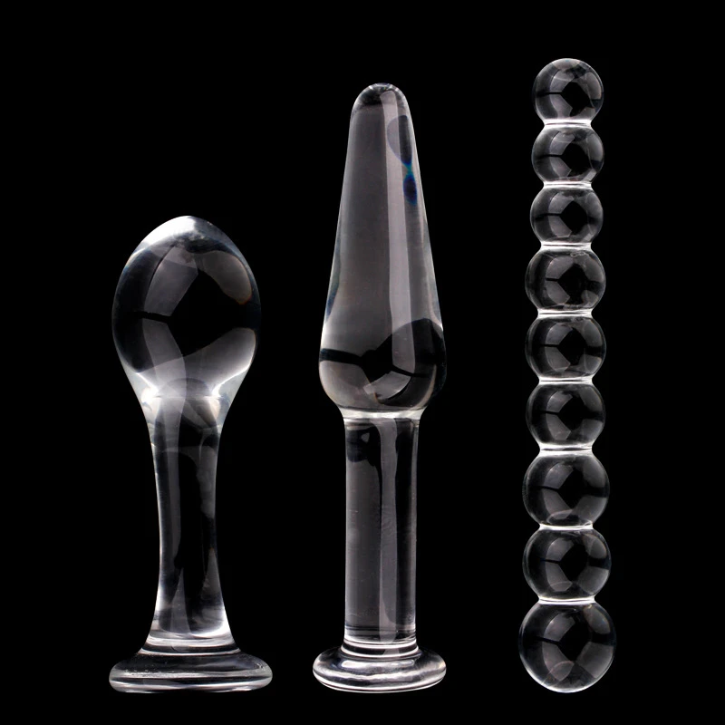 Стеклянная Анальная пробка со стразами мужской массажер простаты стимуляция