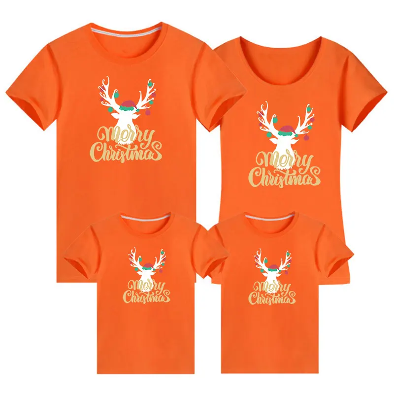 

2020 Christmas Family Look Deer Mommy and Me Clothes Christmas Matching Family Clothing Sets Mother Daughter Father Baby T-shirt
