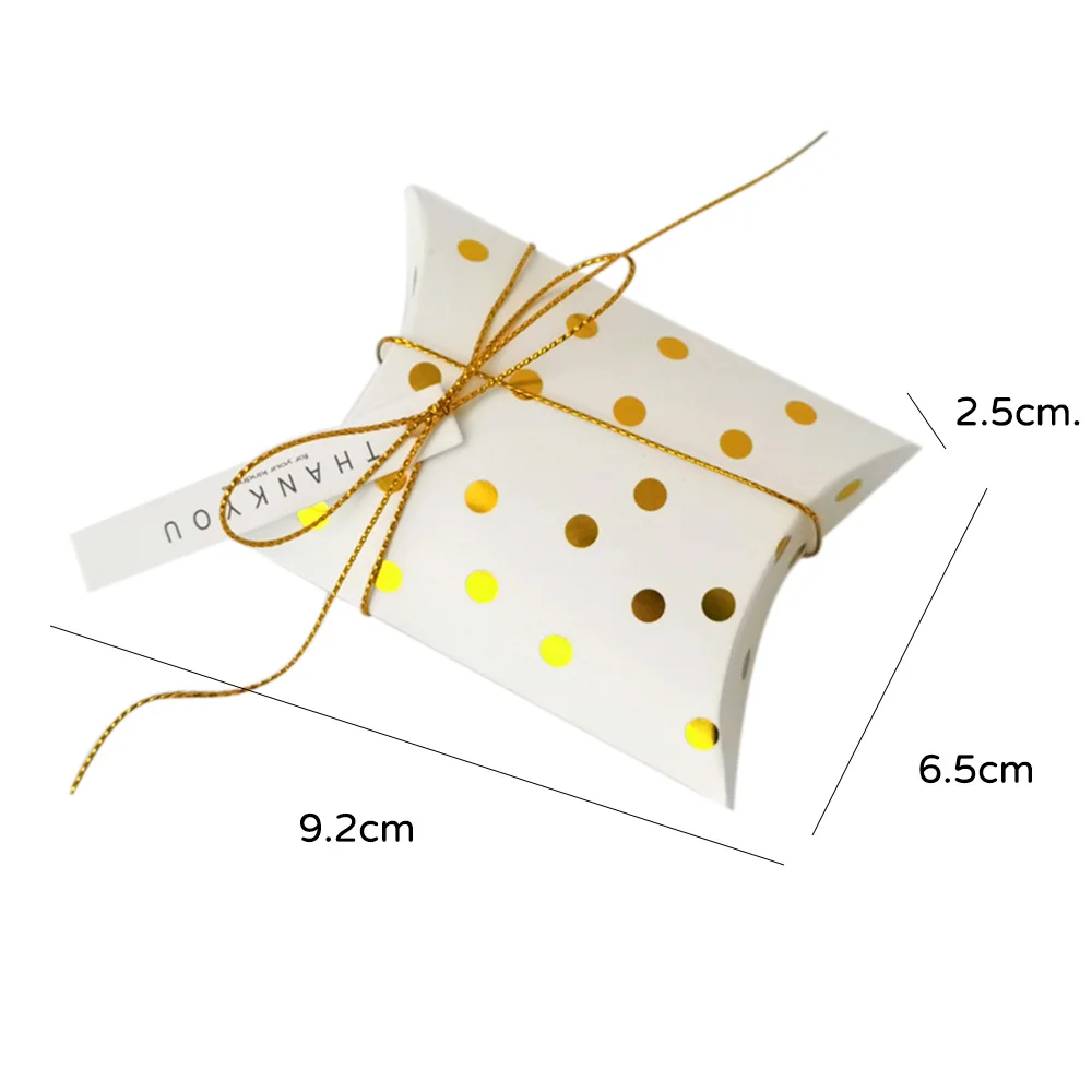

50PCS/Set Bronzing Dots/Stripes + Golden String + Label-Bronzing Stripes Wedding Candy Box Wedding Candy Packaging
