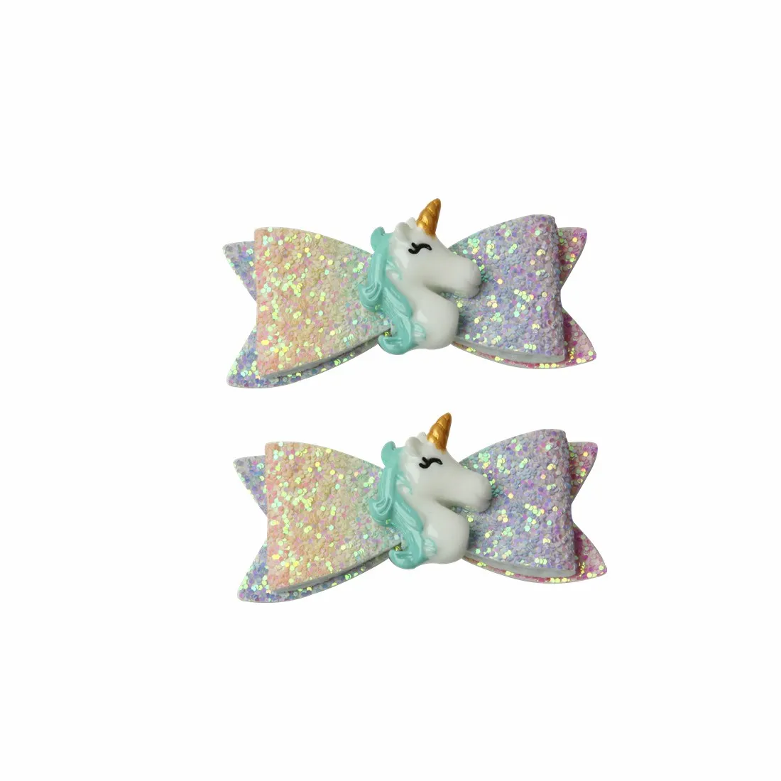 XIMA, 2 шт./лот, 3 дюйма, градиентный цвет, бант для волос, Русалка, фламинго, заколка для волос, единорог, заколки для волос для девочек, вечерние заколки для волос - Цвет: B8