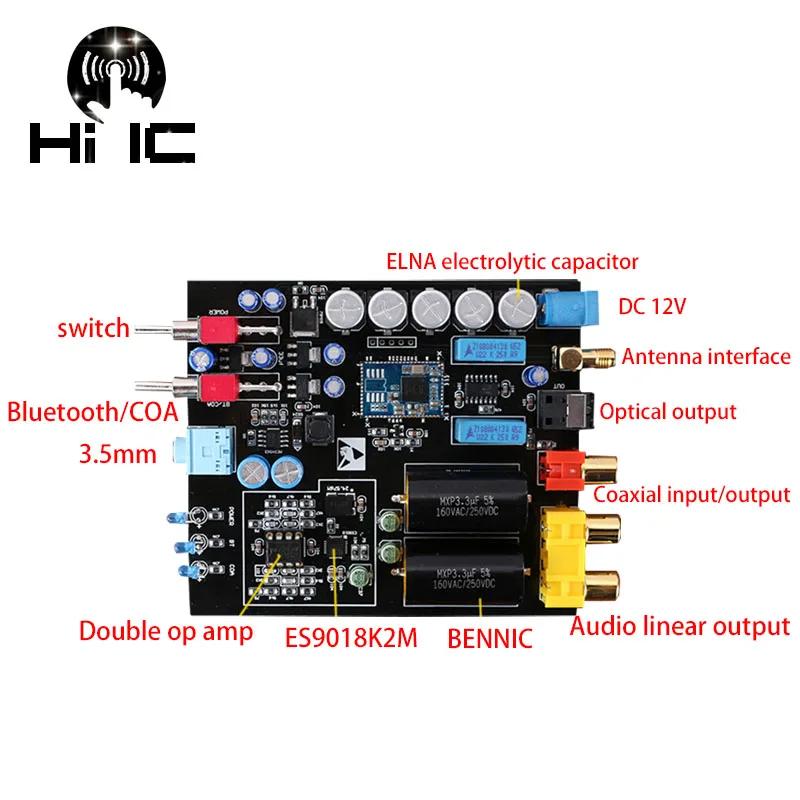 HiFi аудио Bluetooth 5 0 приемник CSR8675 цифровое воспроизведение ES9018K2M декодер DAC