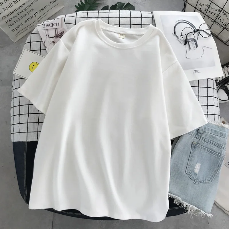 

2021 New Japanese T-shirt Kawaii Cute Cartoon Print Polyester Short Sleeve Tops Girls Cool Shirts Bad Girls Women t-shirt 3XL
