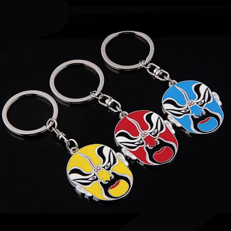 

Chinese style Peking Opera quintessence Facebook keychain mask keychain creative personality key pendant