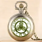 Ретро шестеренки колесо арабские цифры дисплей ретро бронзовые Кварцевые карманные часы ожерелье подвеска карманные часы